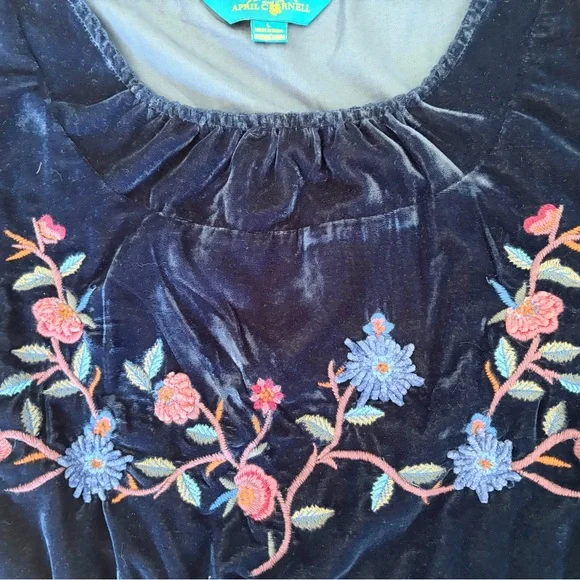 April Cornell Midnight Blue Velvet Dress - Picture 3 of 8